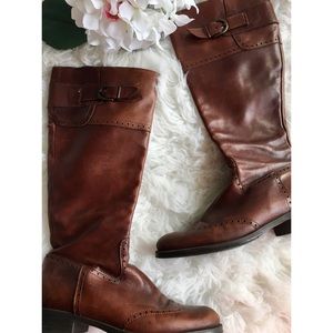 ALDO Brown Leather Riding Boots